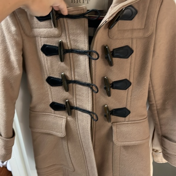 EUC Burberry Brit wool longer coat with hood size 2 - Picture 4 of 9